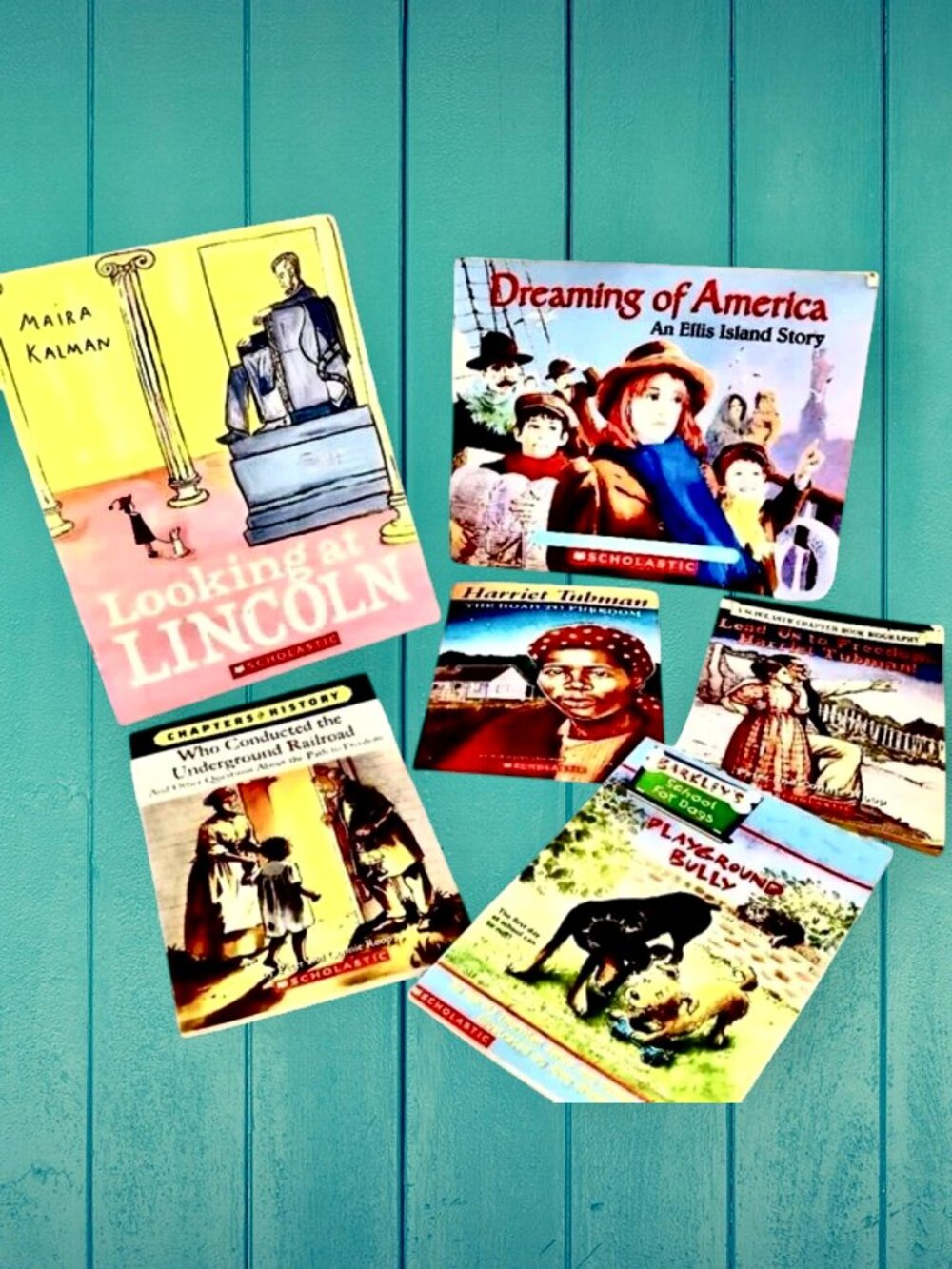 Childrens SCOLASTIC Books American History + School for Dog LOT of 6 paperbacks